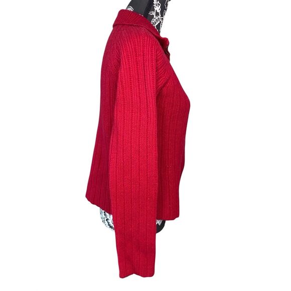 NorthCrest Lambswool Full Zip Knit Sweater Winter Workwear Size Small Red - Picture 4 of 10